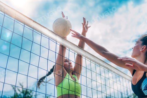 Preview: Beach Volleyball Female Players on the Net