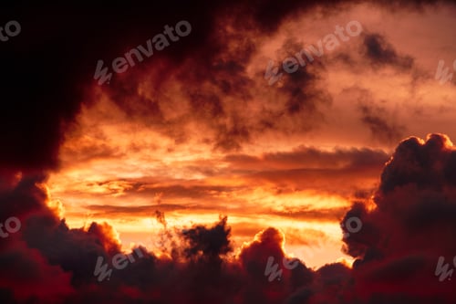 Preview: Dramatic sunset sky landscape background.