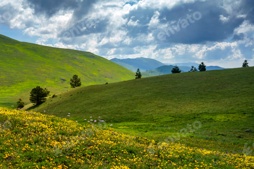 Preview: Mountain landscape at Gran Sasso Natural Park, in Abruzzo, Italy