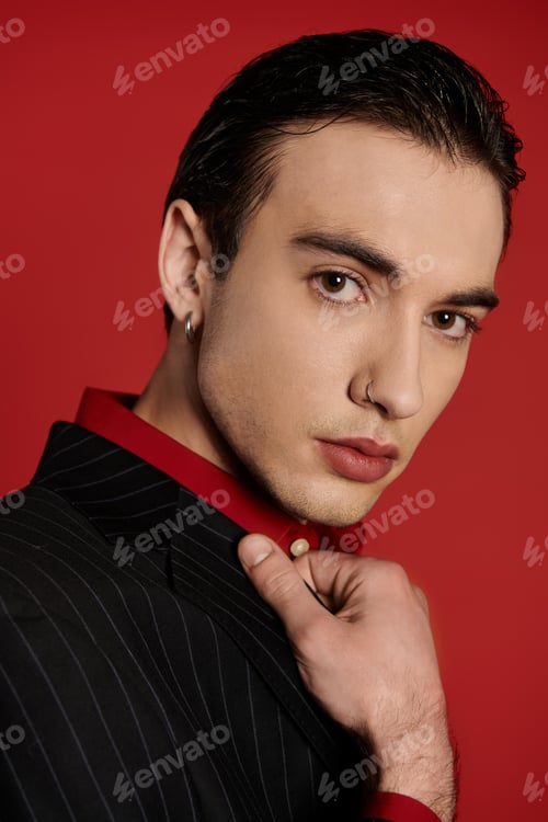 Preview: A Smoldering Gaze on Crimson Canvas