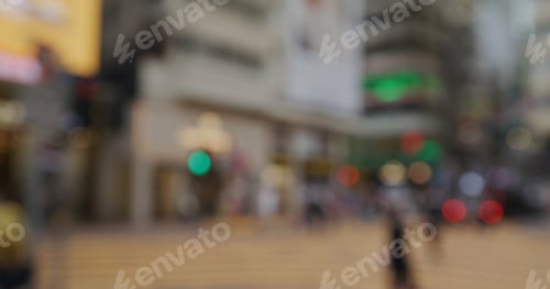 Preview: Blur view of Hong Kong city at night