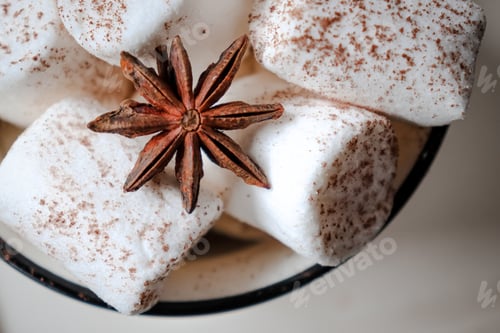Preview: Anise. Marshmallows. Background.