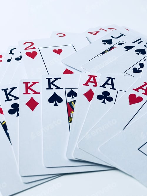 Preview: Close-Up of Playing Cards with White Background