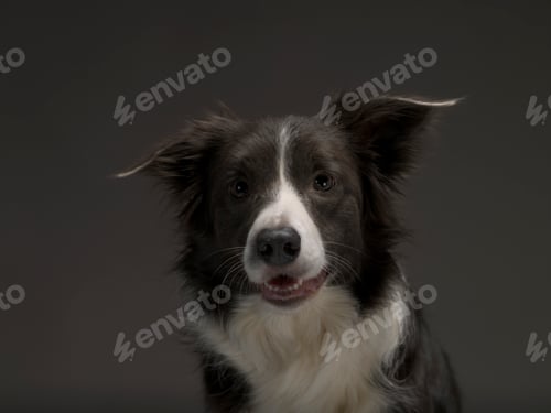 Preview: Border Collie dog breed on a gray background
