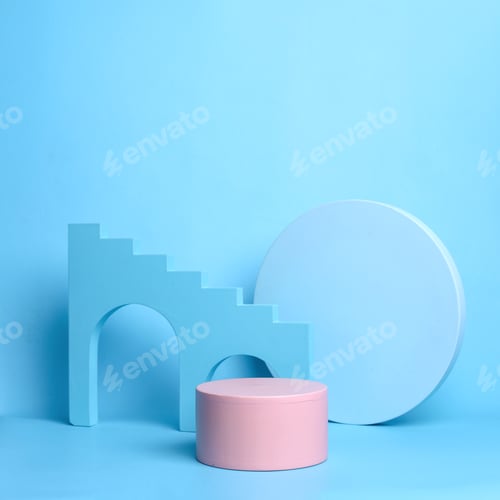 Preview: Pink blue podium for display product
