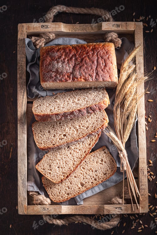 Preview: Healthy loaf of breads baked in home bakery.