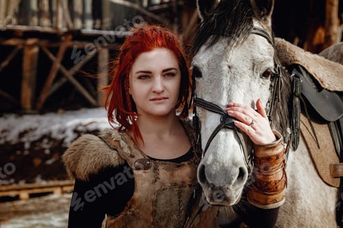 Preview: Viking girl. Reconstruction of a medieval scene