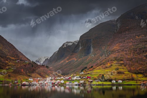 Preview: Small homes on the shore of a fjord