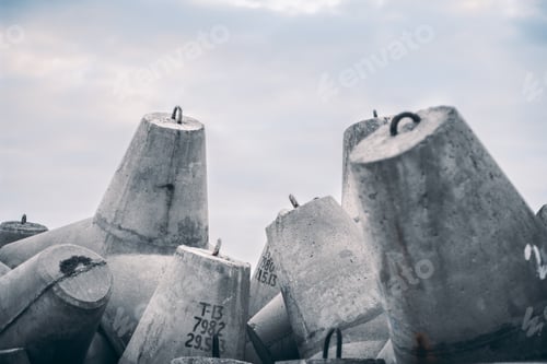 Preview: Concrete tetrapod breakwater stones