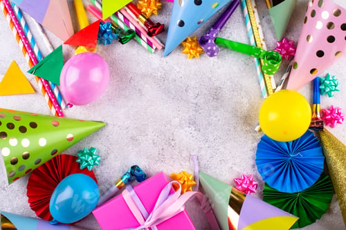 Preview: Birthday party celebration concept with papaer hat