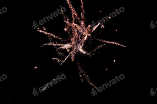 Preview: Golden shiny background on black. Firework.