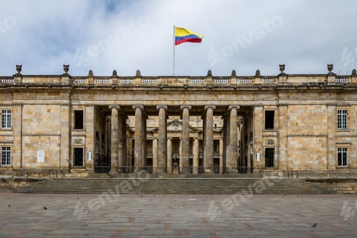Preview: Colombian National Capitol and Congress situated at Bolivar Square - Bogota, Colombia