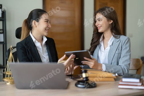 Preview: Judge gavel with client negotiation or discussion lawyer lawsuit bankruptcy of business notary