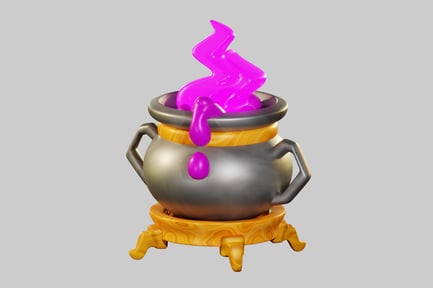 Preview: Magical cauldron with purple potion