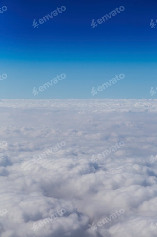 Preview: Aerial photography blue skyline with clouds
