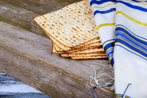 Preview: Background with matzo and wine for Jewish Passover celebration