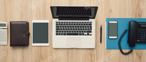 Preview: Flat lay office desktop