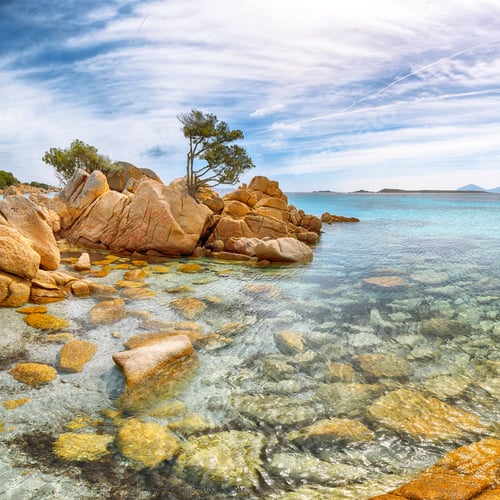 Preview: Fabulous view of Capriccioli beach in Costa Smeralda.