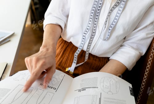 Preview: Professional fashion designer working