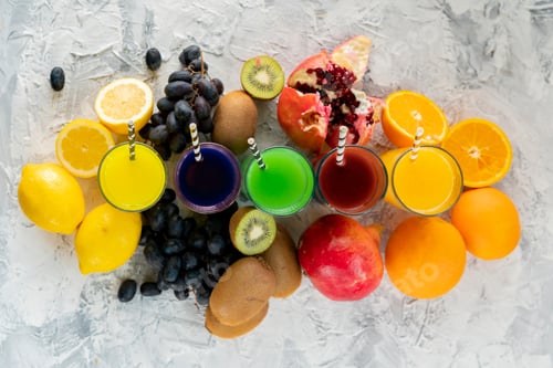 Preview: Freshly Squeezed Fruit Juices with Colorful Fruits