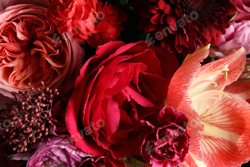 Preview: Beautiful bouquet of fresh flowers as background