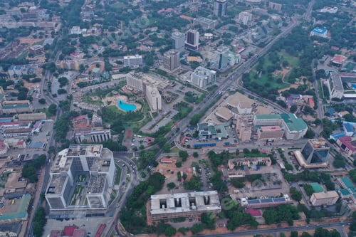 Preview: Aerial shot of the city of Accra in Ghana during the day