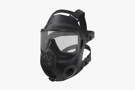 Preview: Black Riot Gear Gas Mask with Head Straps