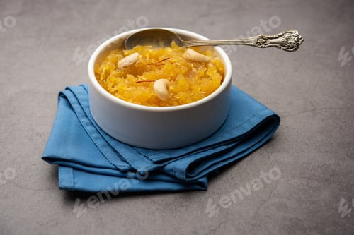 Delicious Halwa Dessert Served in a White Bowl