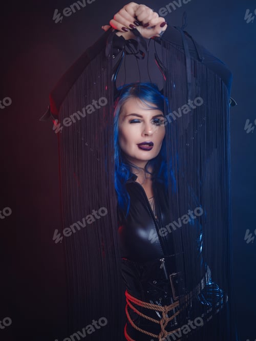 Preview: happy halloween, woman in devil costume