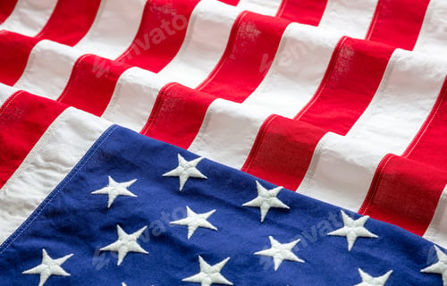 Preview: USA flag, US of America sign symbol background, closeup view