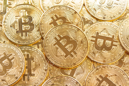 Preview: Bitcoins coins background. Crypto currency, bitcoin, BTC,