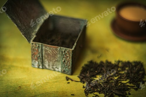 Preview: Still Life- Autumn Motif. The Tea Storage Box Is On The Table