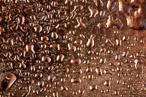 Preview: Colored Water Droplets On A Gold Background. Abstract Liquid Sprays