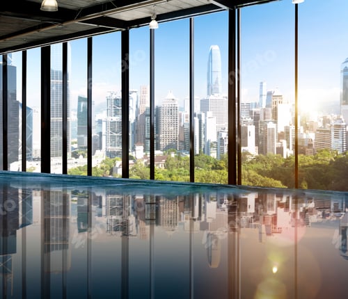 Preview: Urban Scene Skyline Morning View Metropolis Concept