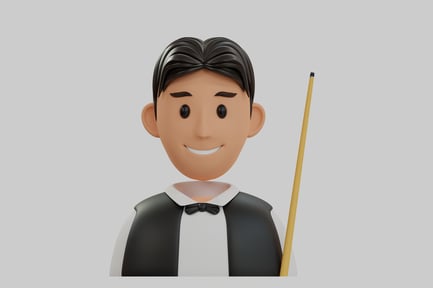 Preview: Cartoon snooker player character