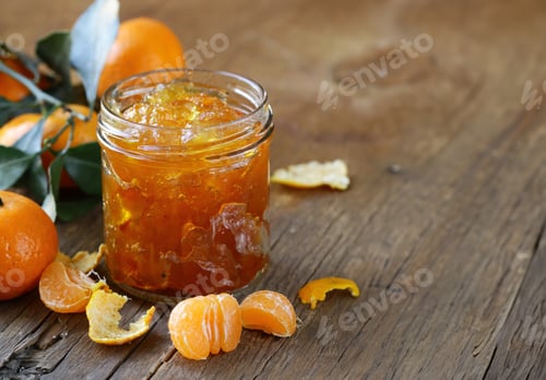 Preview: natural organic citrus jam on the table