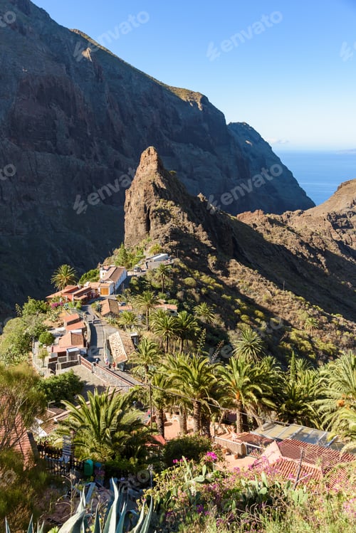 Preview: Vertical view of Masca village in Teno mountans on Tenerife