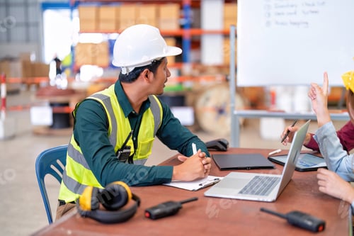Preview: Group of worker in the warehouse factory
