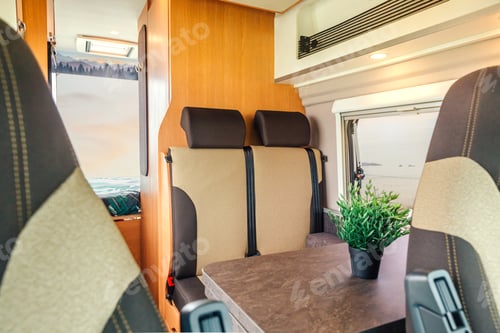 Preview: Interior of a camper van with table