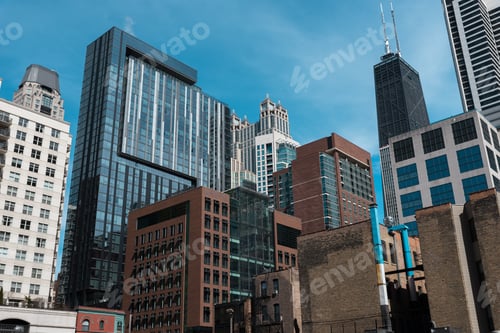 Preview: Big Tall Buildings On A Streets Of Chicago