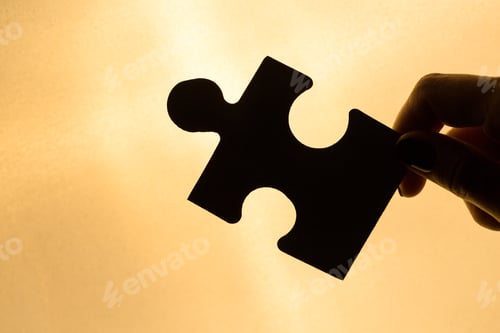 Preview: Hands holding puzzle pieces, business concept background