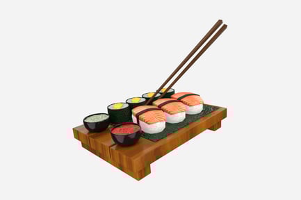 Preview: Sushi Board 3D Illustration