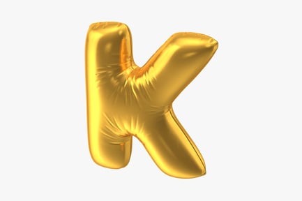 Preview: Letter K Gold Foil Party Balloon