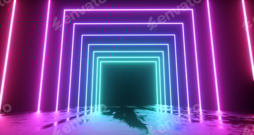 Preview: Abstract neon lights background. 3d Render