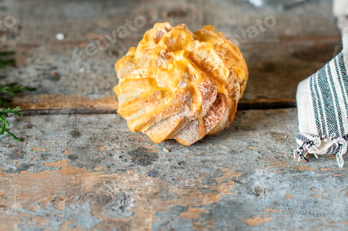 Preview: Choux Pastry Creamy Filling Mascarpone, Vanilla Cream Home Baked Cake Profiteroles Eclairshu Sweet