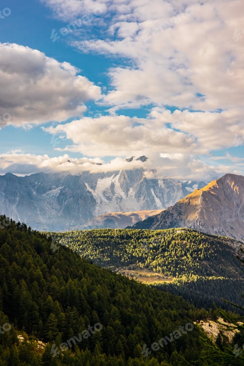 Preview: Beautiful mountain view of Val D'Aosta countryside