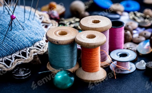 Preview: Retro threads on wooden bobbins