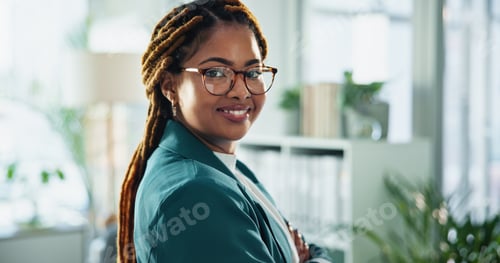 Preview: Happy, confident and portrait of businesswoman in office with positive attitude for legal career. S
