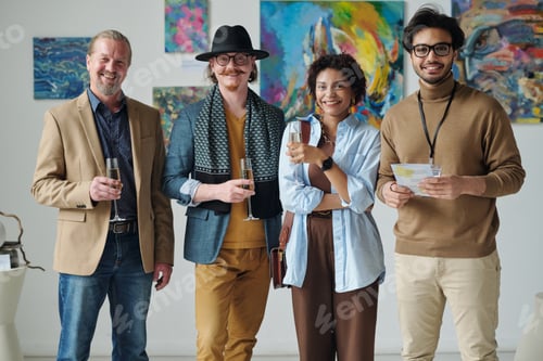 Preview: Group of people visiting gallery of moder art