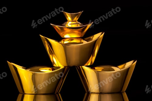 Preview: Precious Chinese traditional currency gold yuanbao ingots